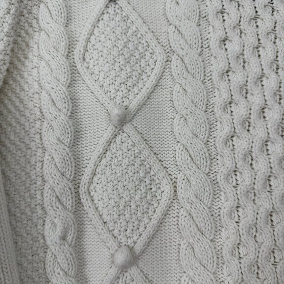 J. Crew Cotton Mock Neck Sweater, Medium, Ivory Cream - Picture 2 of 3